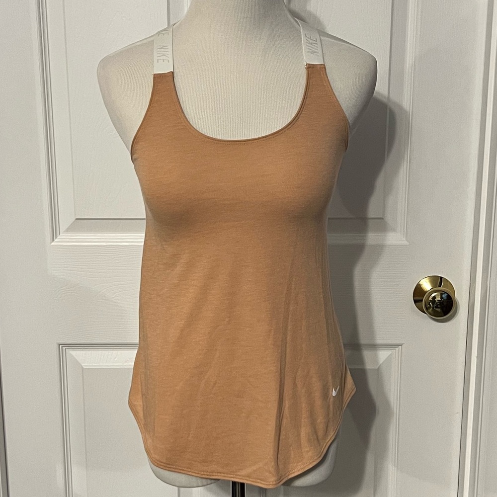 Nike Women's Tank Top in Tan with White Straps